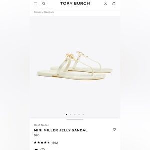 Tory Burch Ivory Mini Miller Jelly Sandals